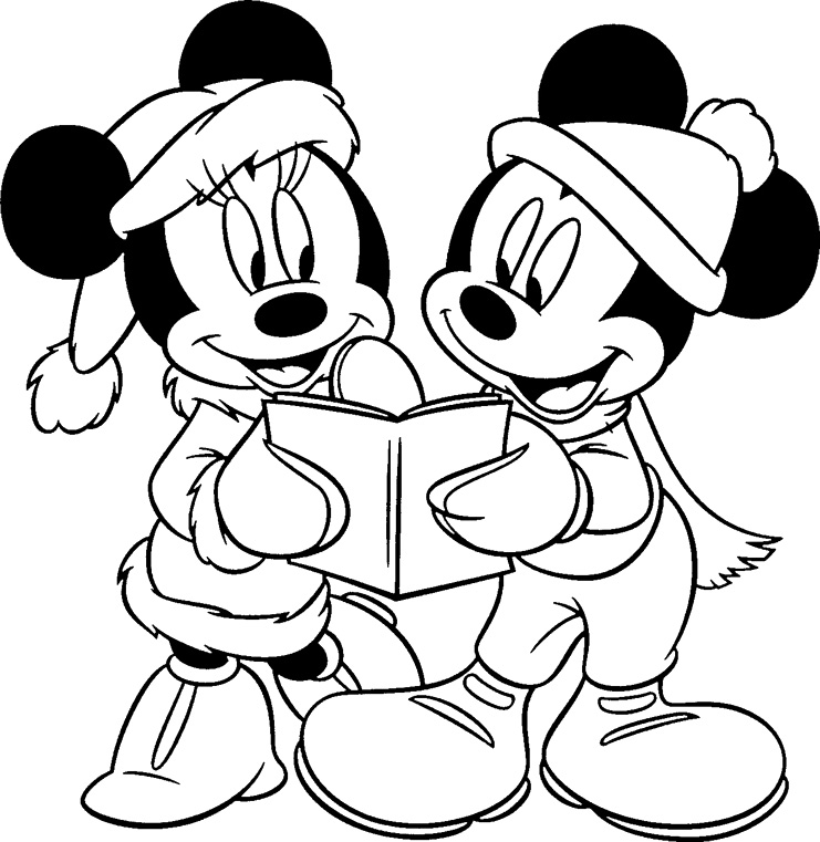 Coloriage Mickey Mouse Noël Disney For Kids - Noël Disney à imprimer