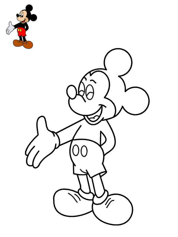 Coloriage Mickey Mouse Symbole De Disney Land - Mickey à imprimer