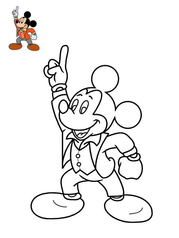 Coloriage Mickey Mouse Une Star De La Comedie Spectacle - Mickey à imprimer