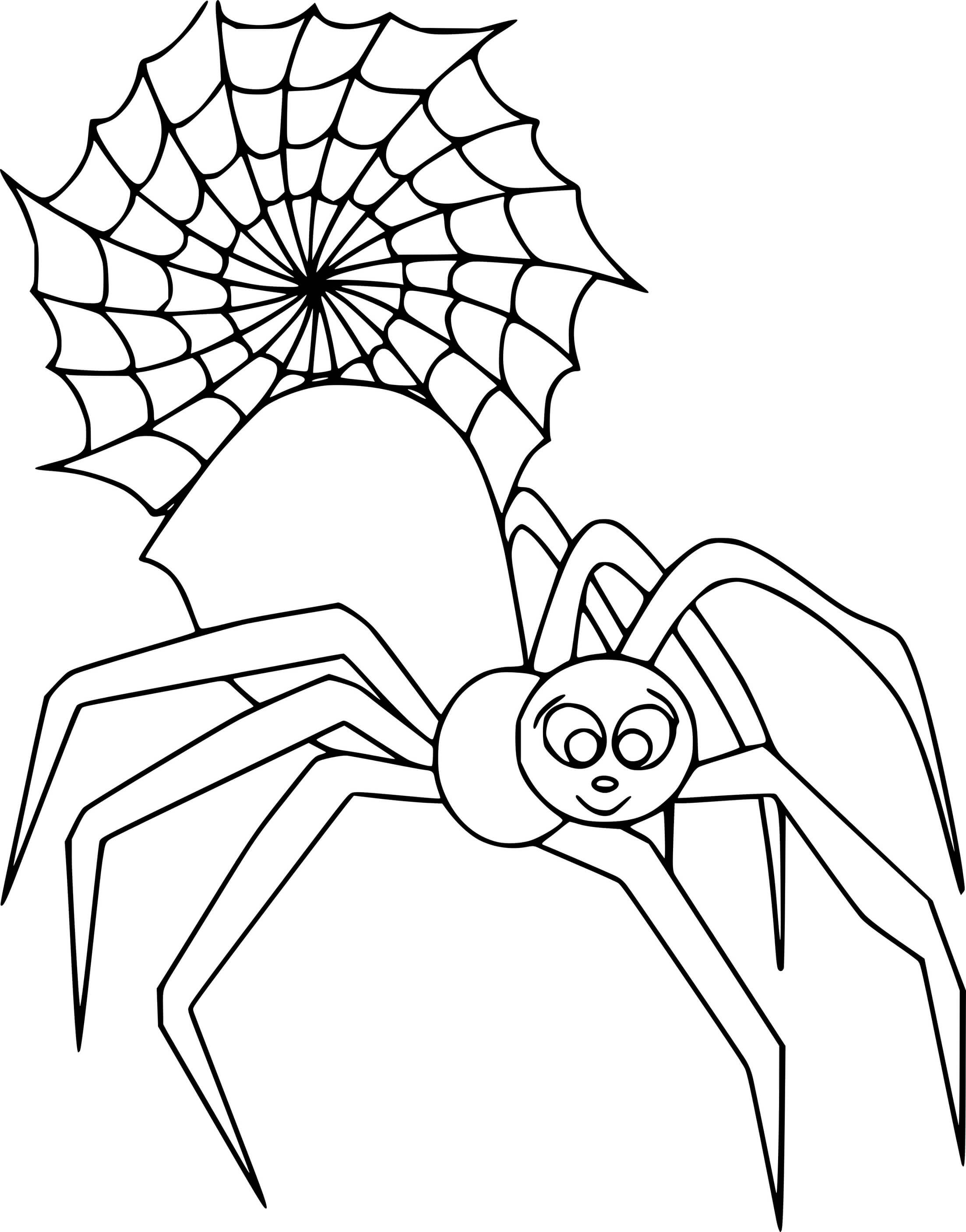 Coloriage Mignon Big Araignée And - Araignée à imprimer