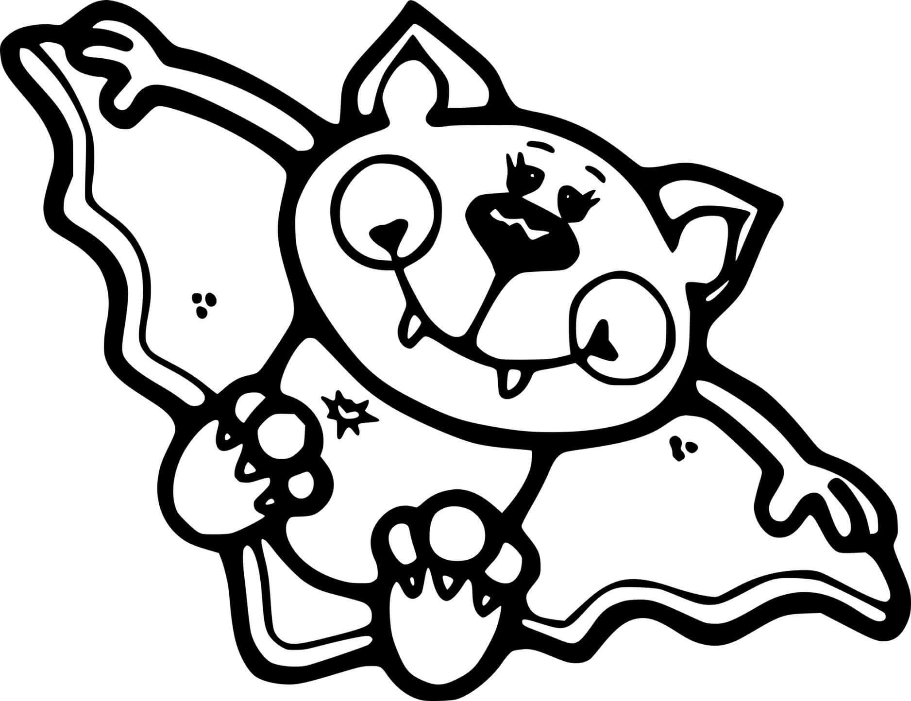 Coloriage Petite Chauve-Souris Mignonne en Vol - Halloween chauve souris à imprimer