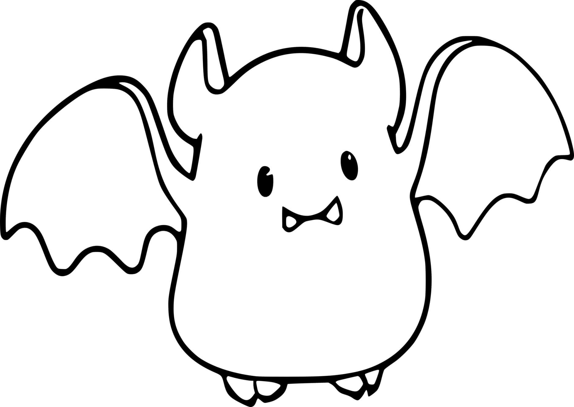 Coloriage Mignon Bébé Chauve Souris Dans Les Airs - Halloween chauve souris à imprimer