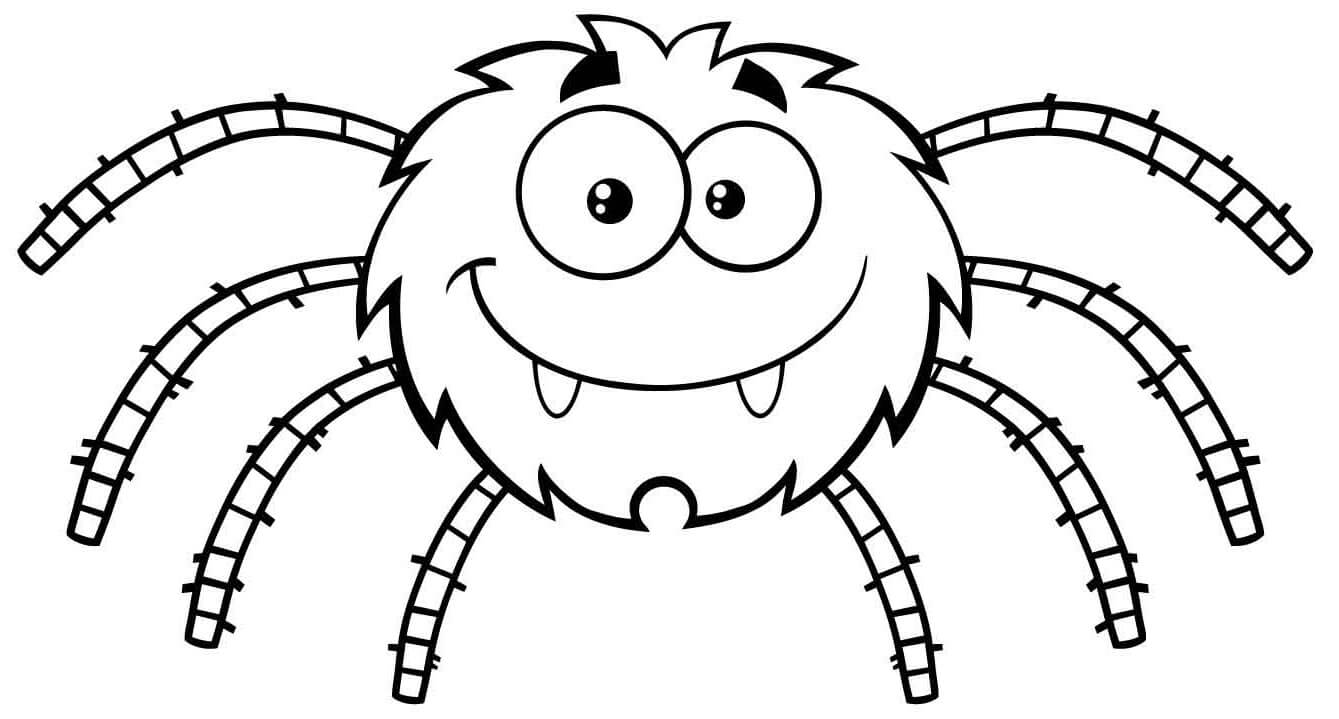 Coloriage Araignée souriante mignonne - Araignée à imprimer