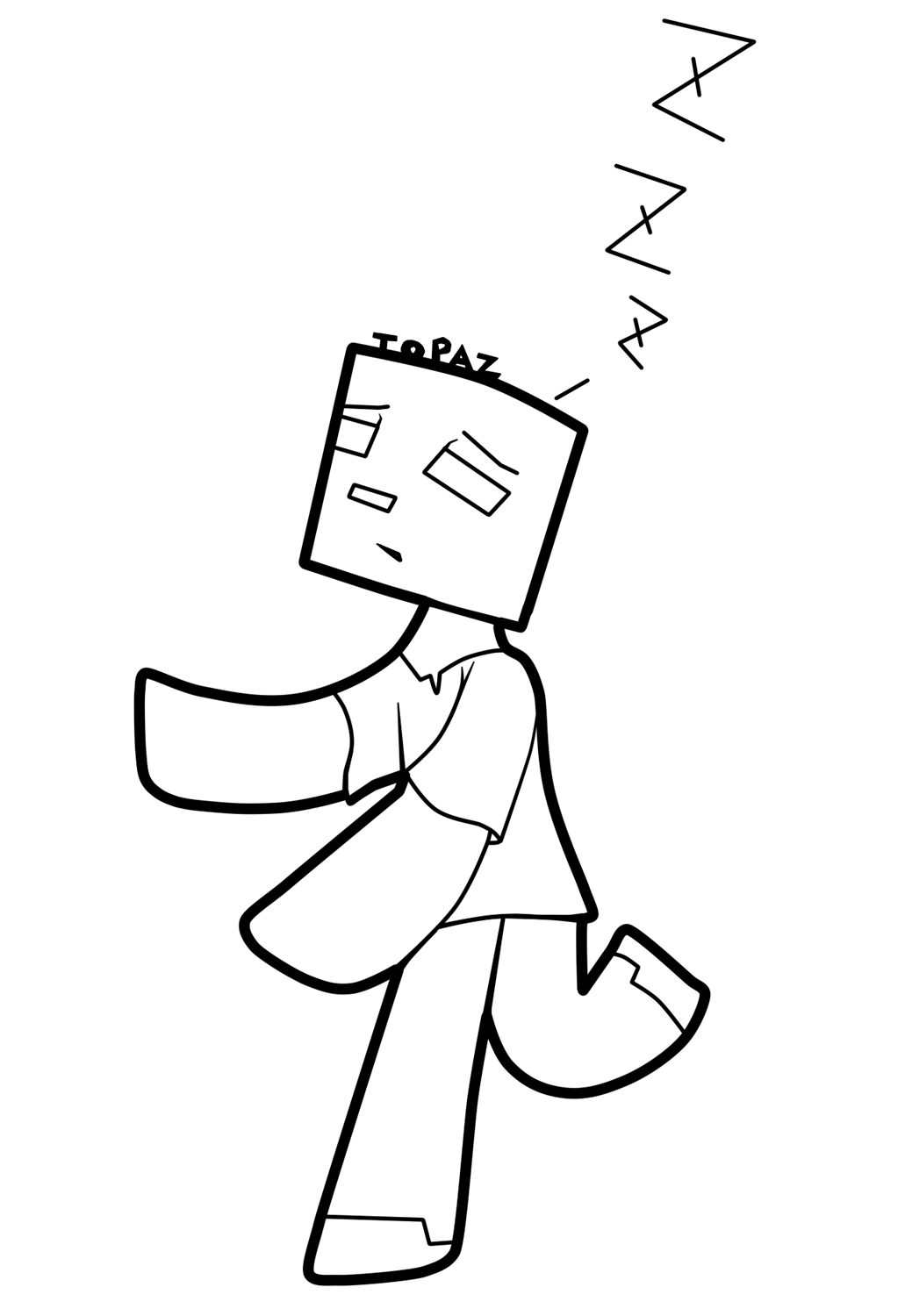 Coloriage Zombie Minecraft rigolo - Minecraft à imprimer