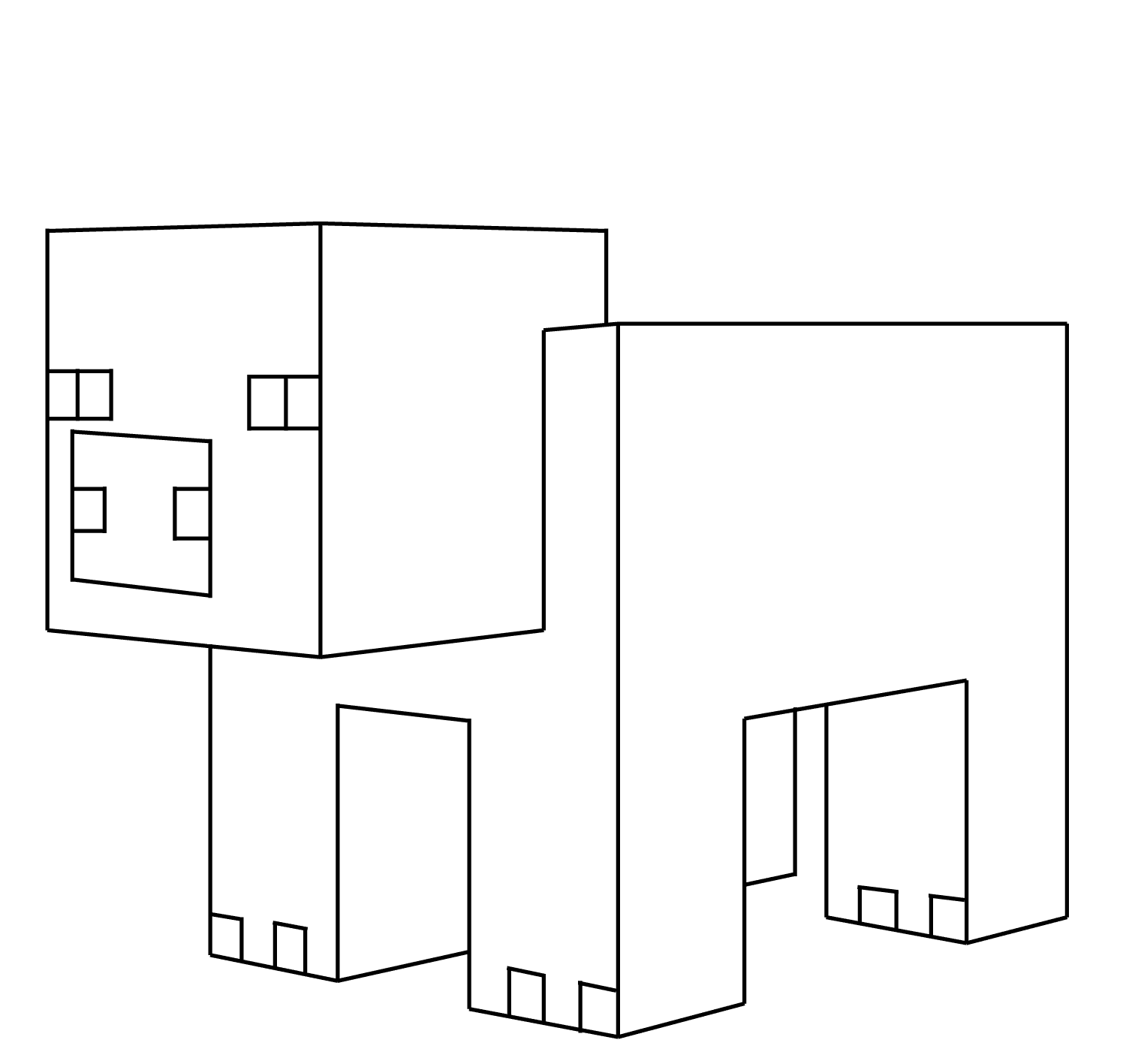 Coloriage Minecraft Cochon - Minecraft à imprimer
