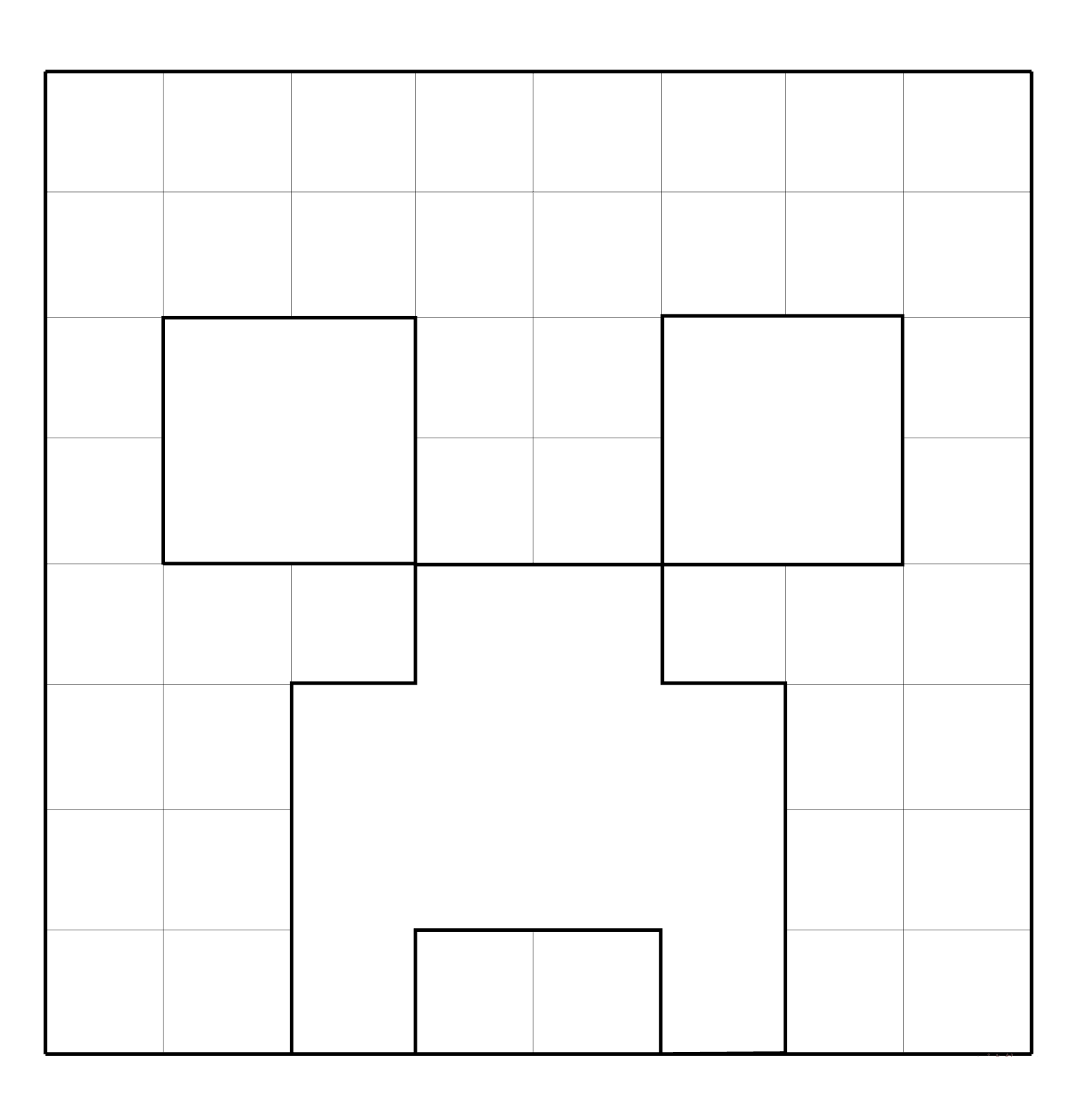 Coloriage Minecraft Creeper Visage Face - Minecraft à imprimer