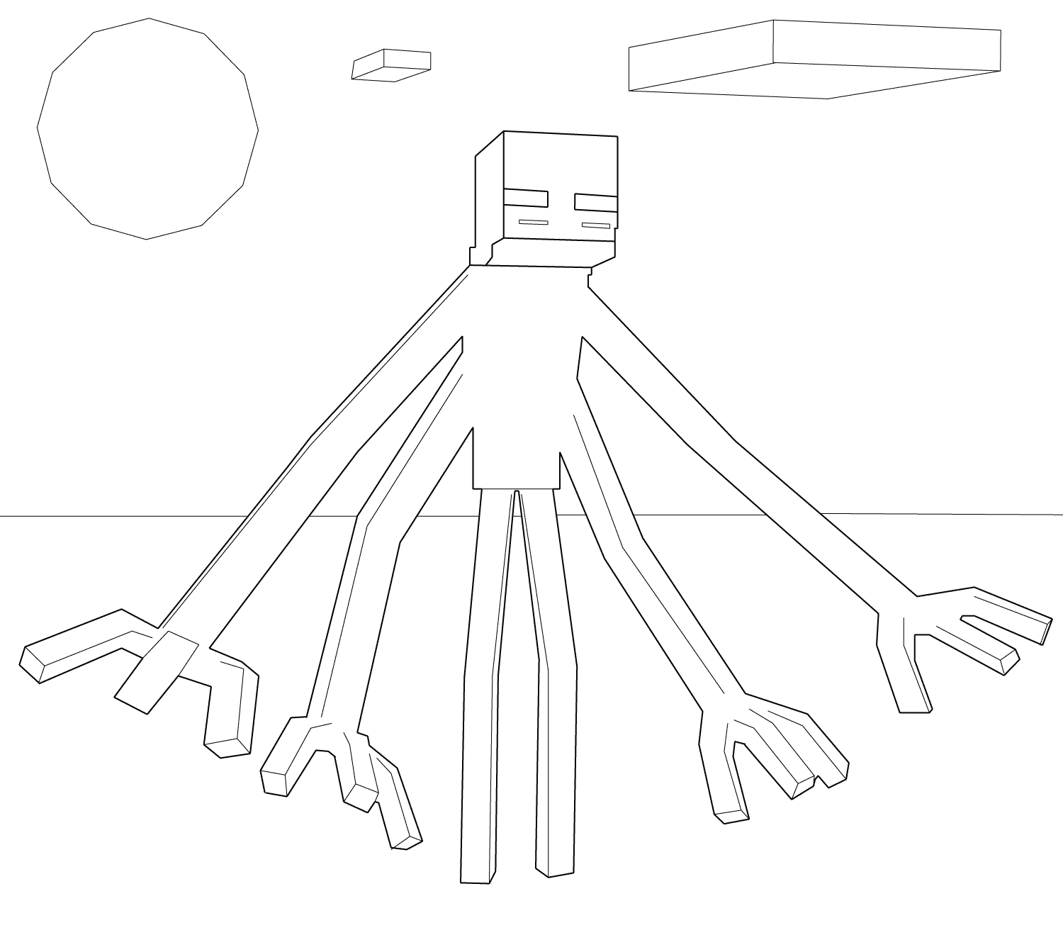 Coloriage Minecraft Muntant Enderman - Minecraft à imprimer