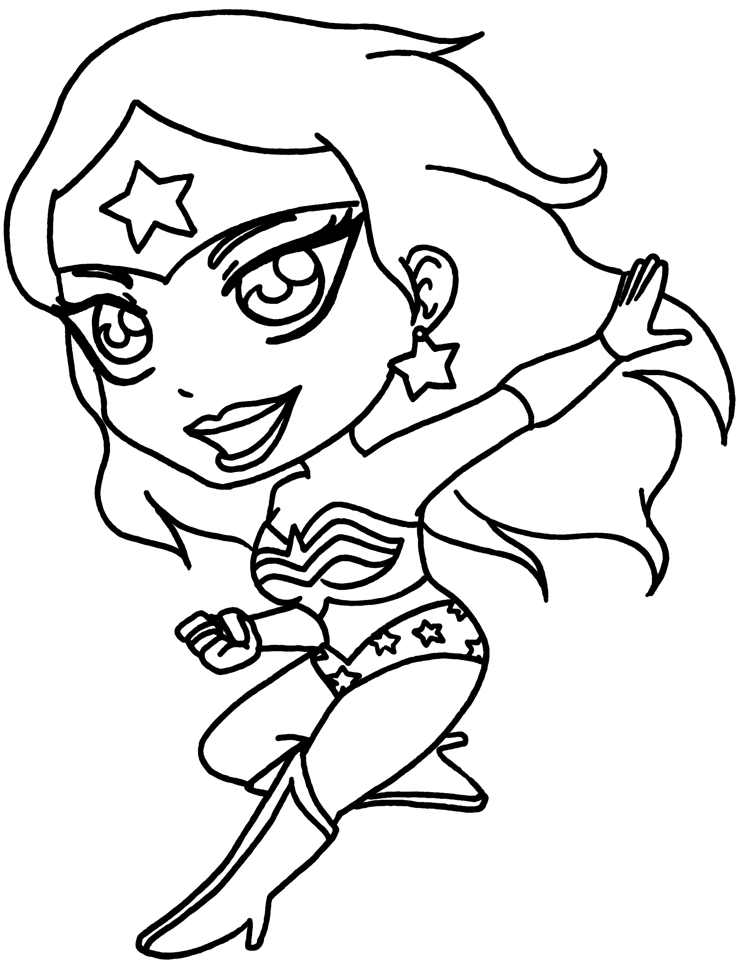 Coloriage Bébé Wonder Woman Adorable - Super héroïne à imprimer