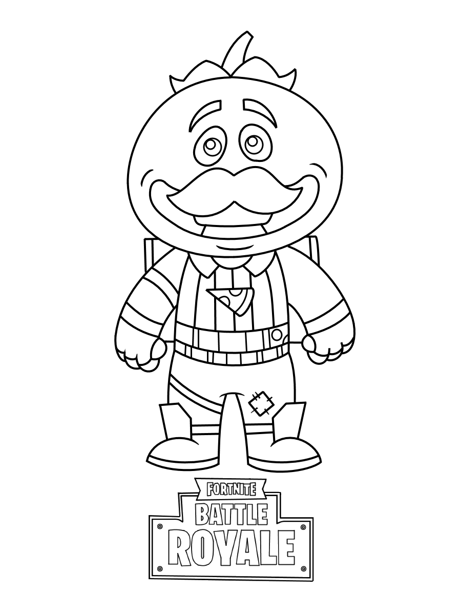Coloriage Mini Fortnite Tomatohead - Fortnite à imprimer