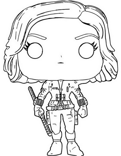 Coloriage Mini funko pop marvel black widow - Black widow à imprimer
