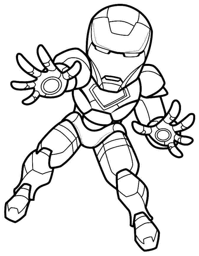 Coloriage Mini Iron Man - Super héros à imprimer