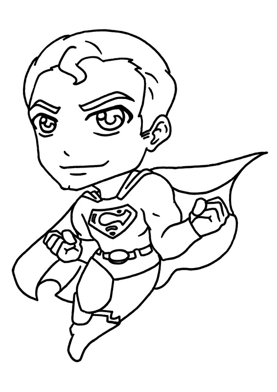 Coloriage Mini Superman - Super héros à imprimer