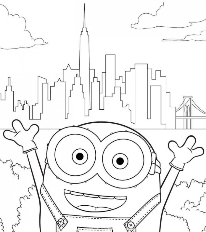 Coloriage Minion A Toronto - Minions à imprimer