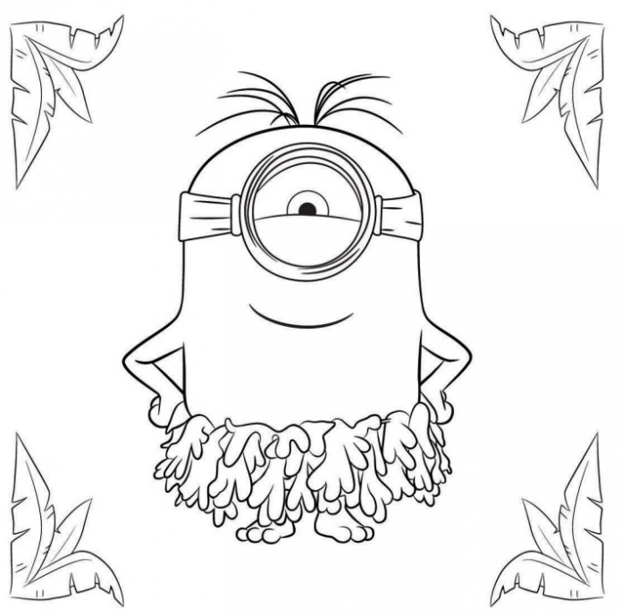 Coloriage Minion Dans La Forêt - Minions à imprimer