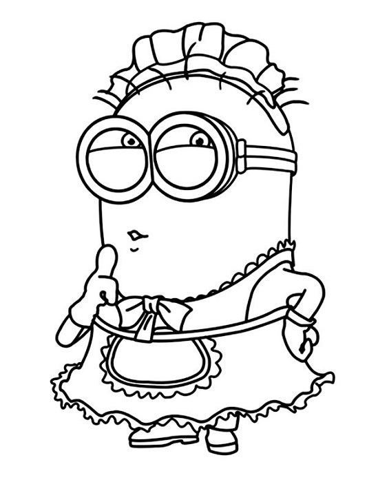 Coloriage Minion espiègle en combinaison jaune - Minions à imprimer