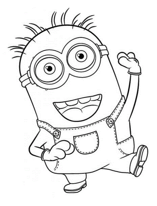 Coloriage Minion espiègle en costume rayé bleu - Minions à imprimer