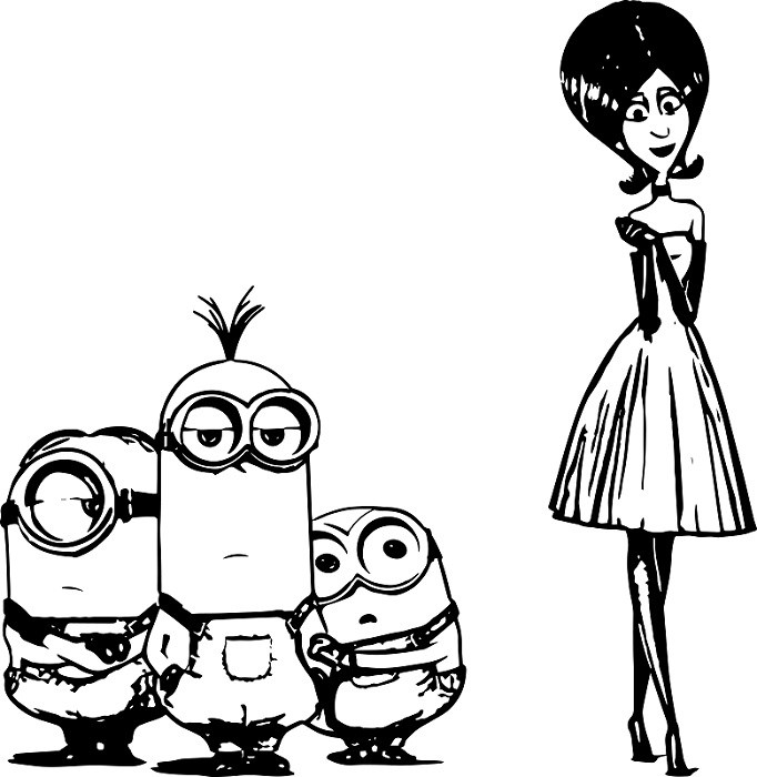 Coloriage Petit minion espiègle aux grands yeux - Minions à imprimer