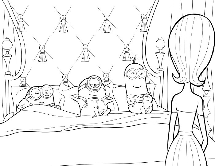 Coloriage Minion joueur tenant un objet mystérieux - Minions à imprimer