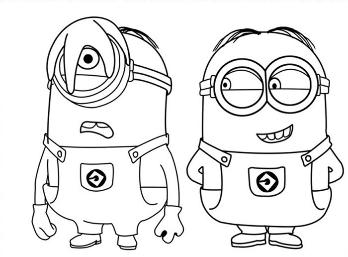 Coloriage Minion rieur aux deux yeux expressifs - Minions à imprimer