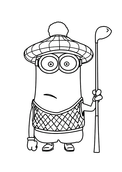 Coloriage Minion De Moi Moche Et Méchant Au Golf - Minions à imprimer