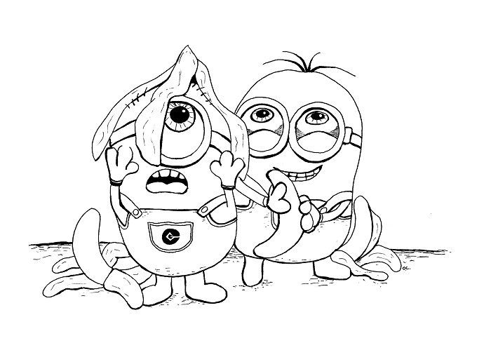 Coloriage Minion De Moi Moche Et Méchant Banane - Minions à imprimer