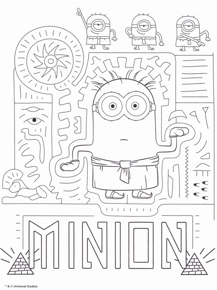 Coloriage Minion En Mode Égypte - Minions à imprimer