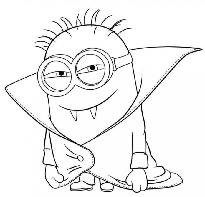 Coloriage Minion En Vampire Pour Halloween - Minions à imprimer