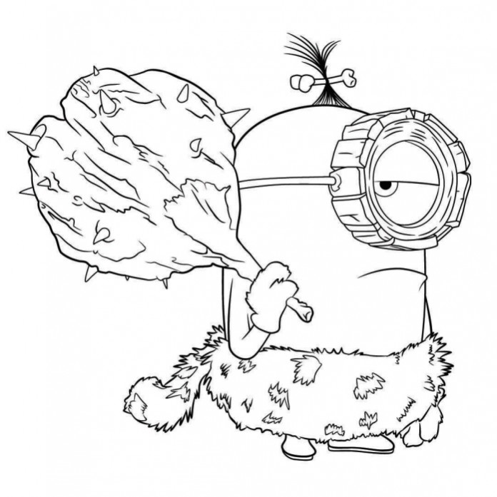 Coloriage Minion Prehistorique 2 - Minions à imprimer