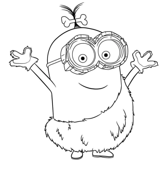 Coloriage Minion Prehistorique 3 - Minions à imprimer