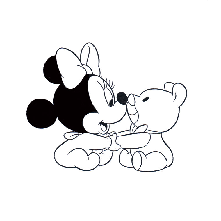 Coloriage Minnie Baby - Alphabet disney à imprimer