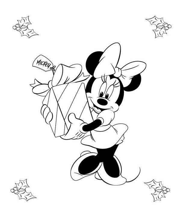 Coloriage Minnie Coloriage Noël Disney Mickey - Noël à imprimer