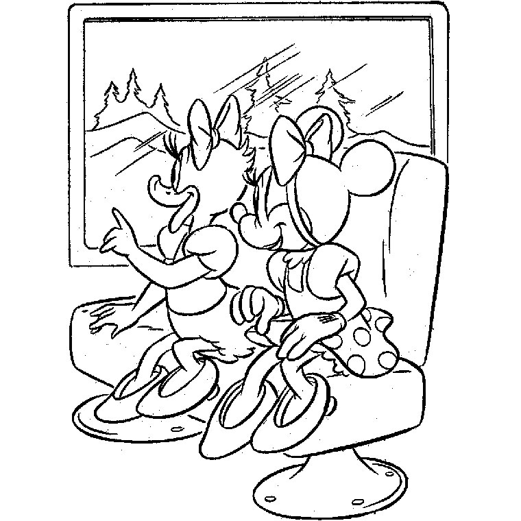 Coloriage Minnie Et Daisy - Alphabet disney à imprimer