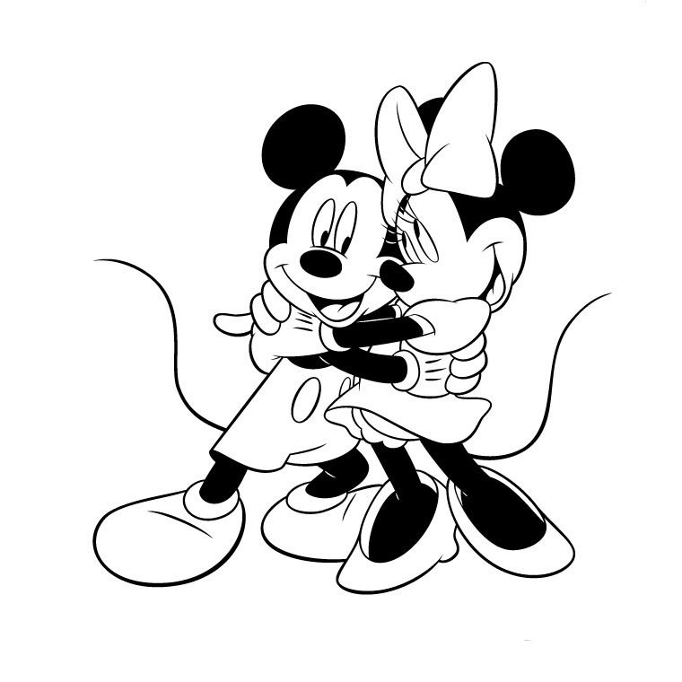 Coloriage Minnie Et Mickey - Alphabet disney à imprimer