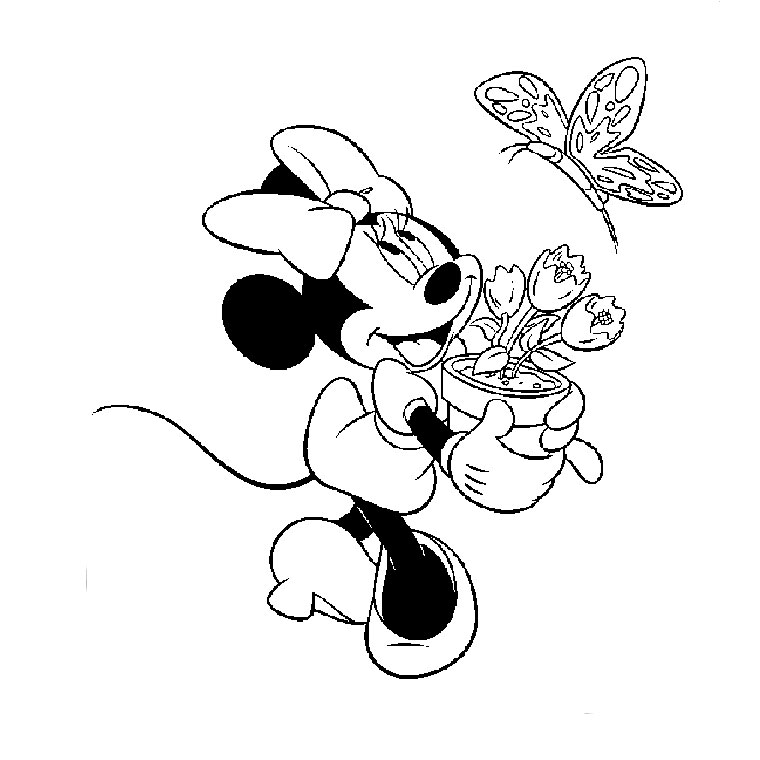Coloriage Minnie Mouse - Alphabet disney à imprimer