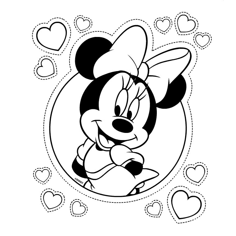 Coloriage Minnie - Alphabet disney à imprimer