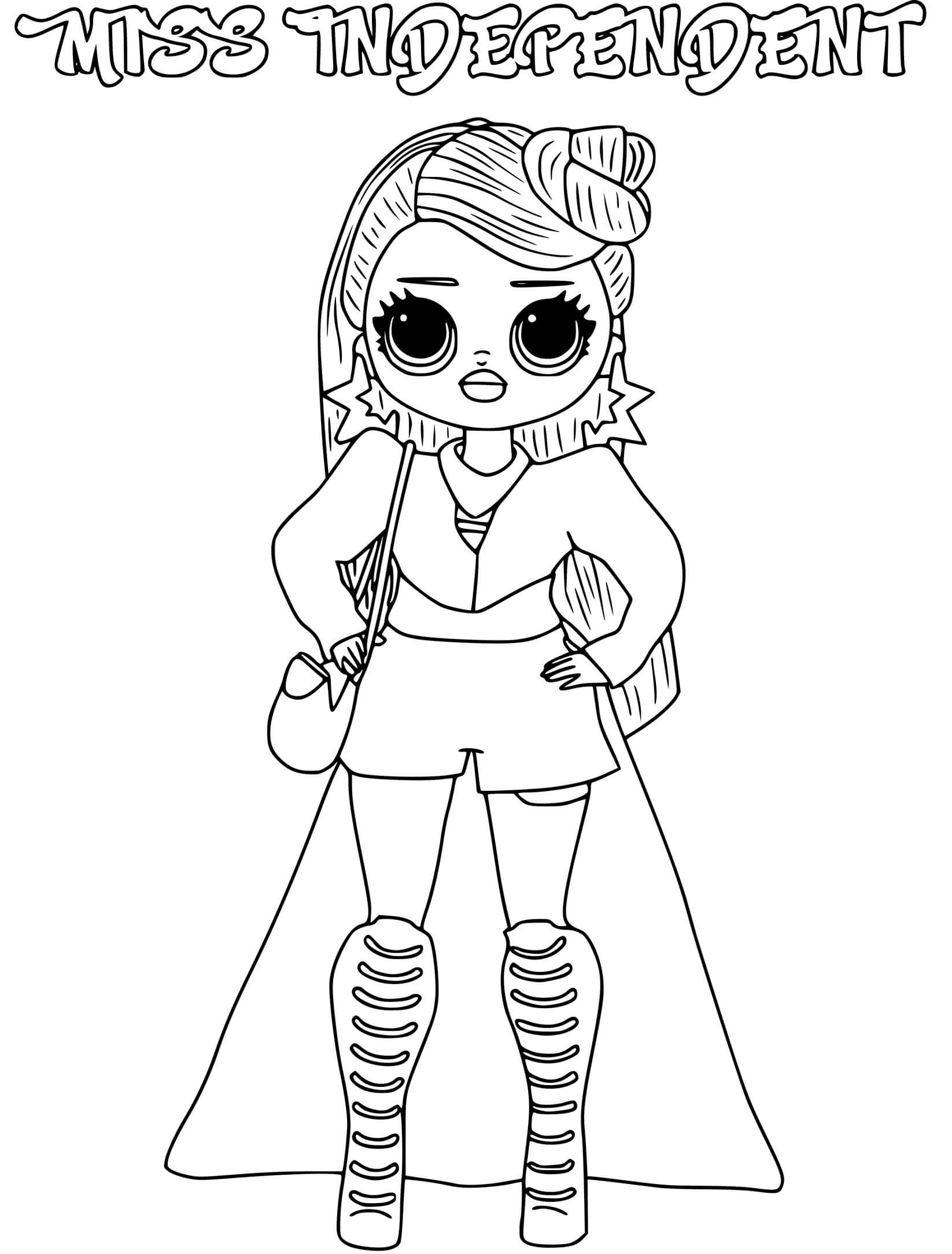 Coloriage Miss Independent Lol Omg - Poupée LOL Surprise Hair Goals à imprimer