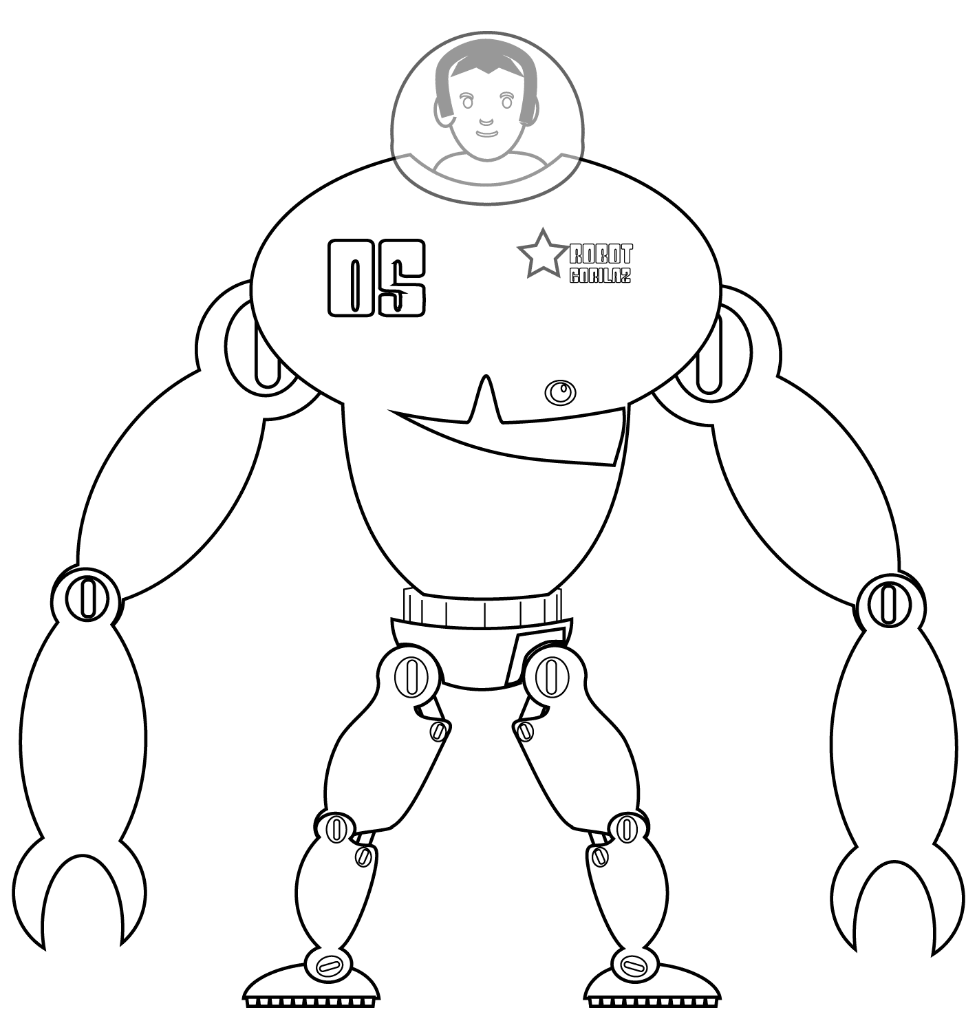 Coloriage Mobilite Amplifie Platforme De Robot Pour Humain - Robot à imprimer