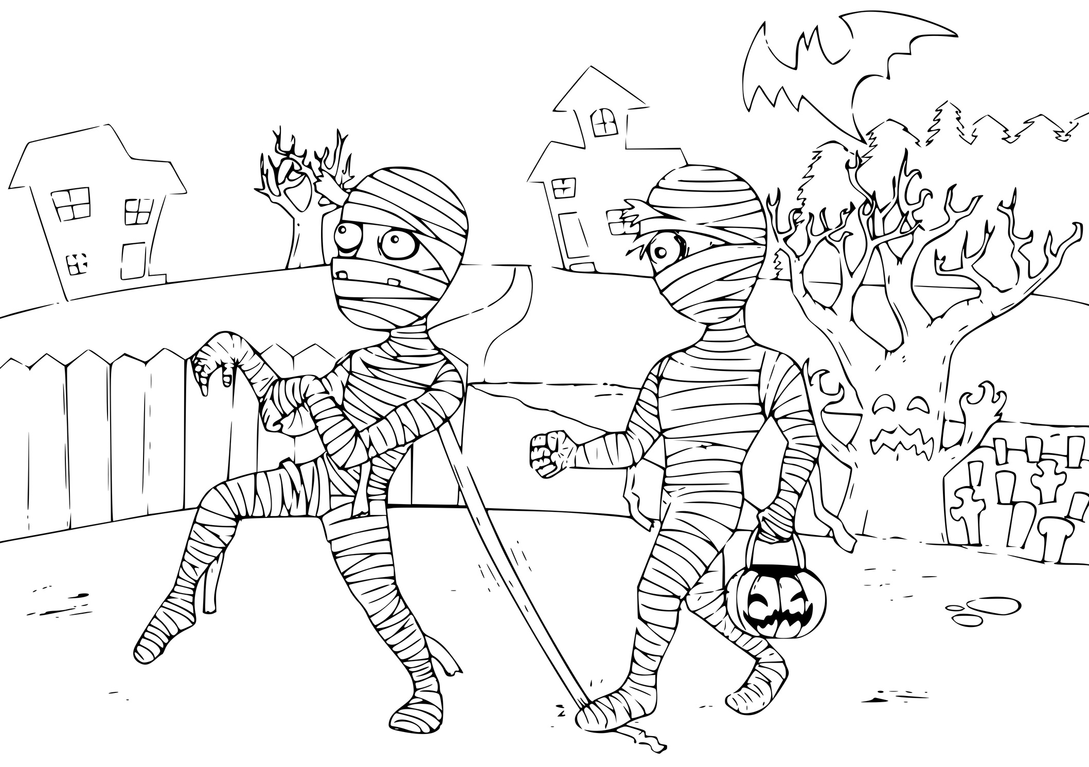 Coloriage Momie Zombie Halloween - Halloween à imprimer