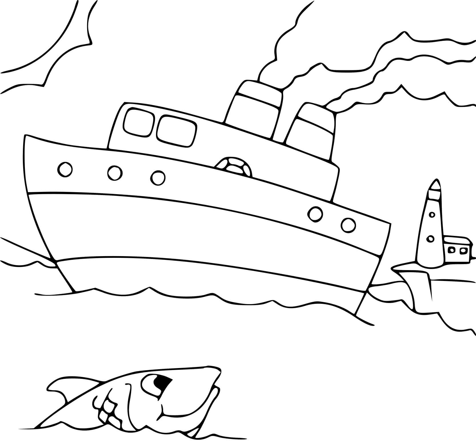Coloriage Monde De La Mer Bateau Marin - Mer à imprimer