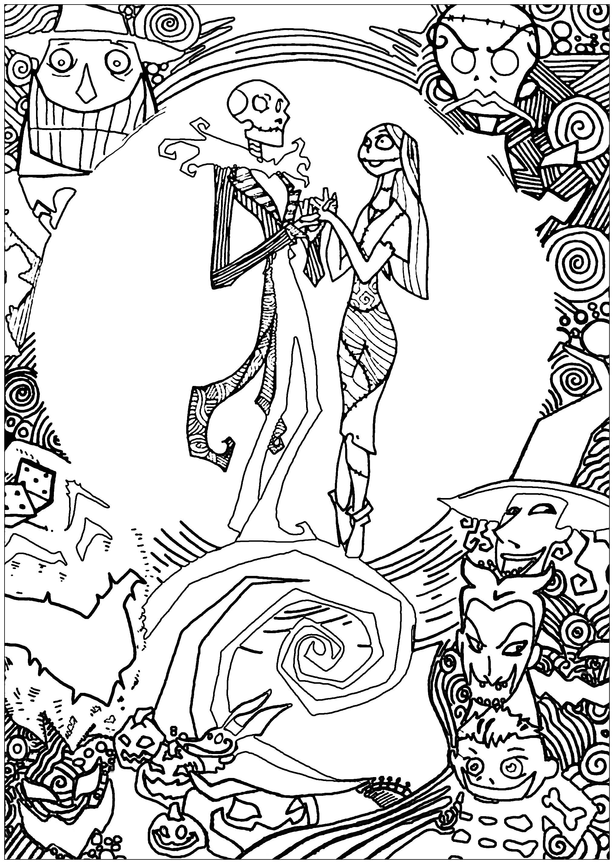 Coloriage Monsieur Jack Mandala - Monsieur jack à imprimer