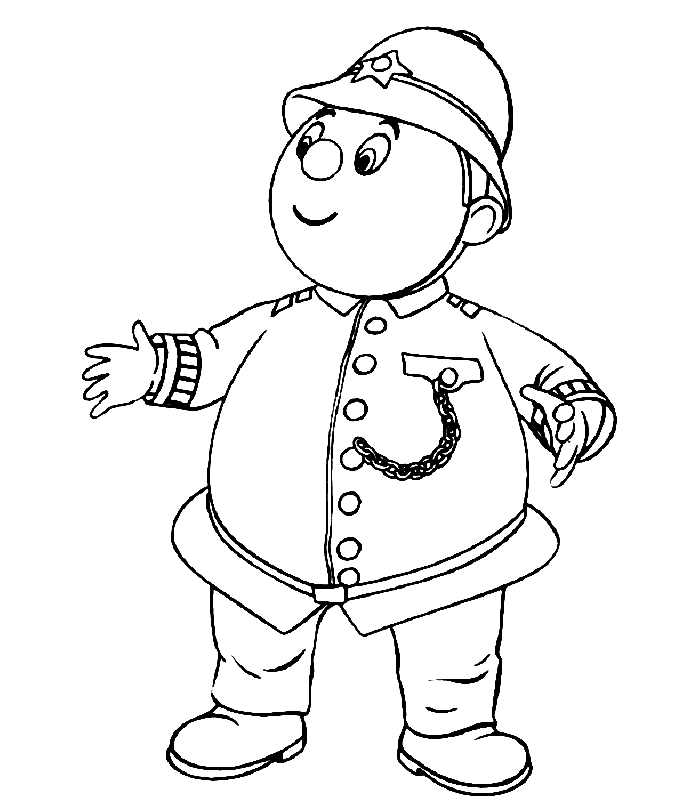 Coloriage Monsieur Le Gendarme - Oui oui à imprimer