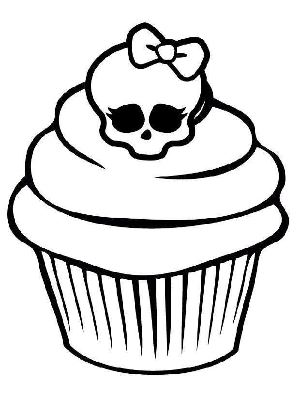 Coloriage Monster High Cupcake - Cupcake à imprimer