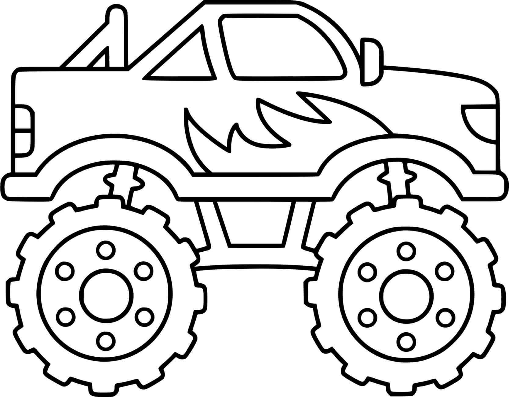 Coloriage Monster Truck Facile Maternelle - Monster truck à imprimer