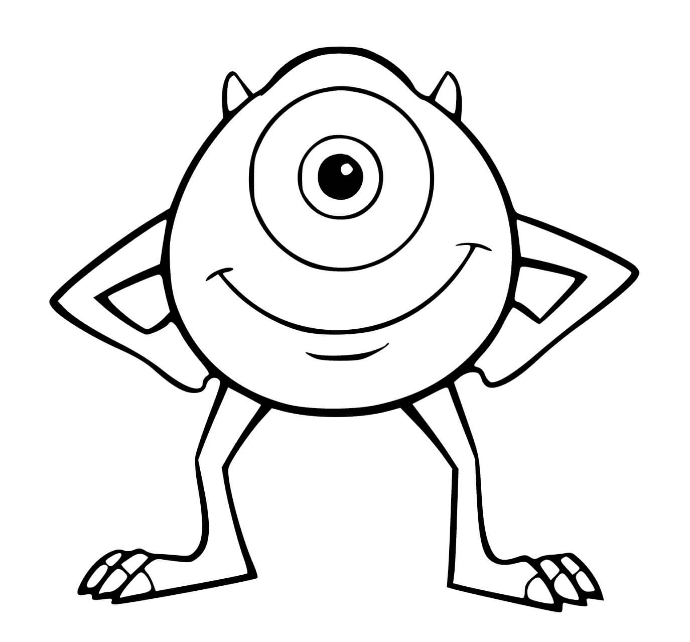 Coloriage Monstre Bob Razowski - Monstres et Cie à imprimer