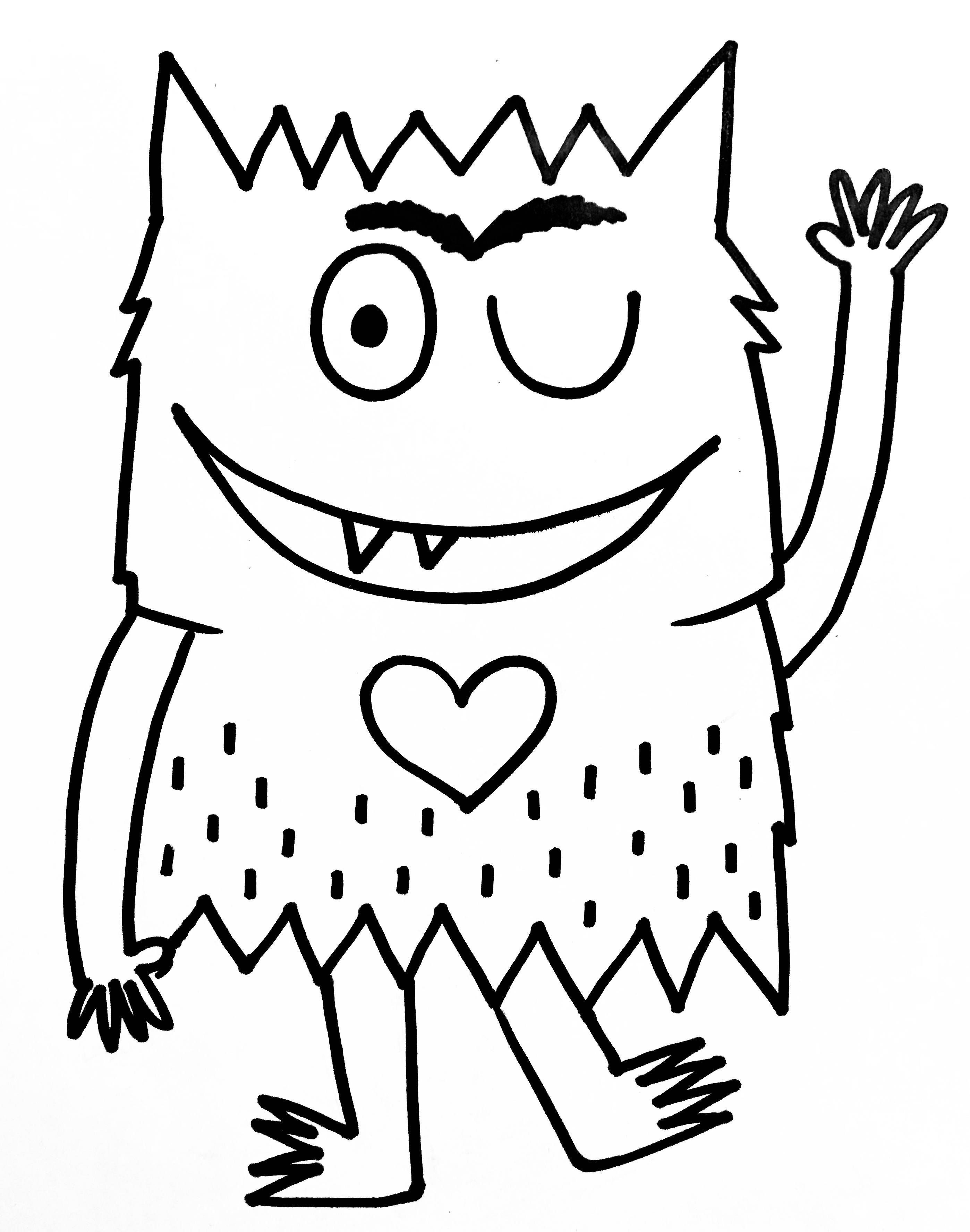 Coloriage Monstre Des Emotions Joyeux - Monstre à imprimer