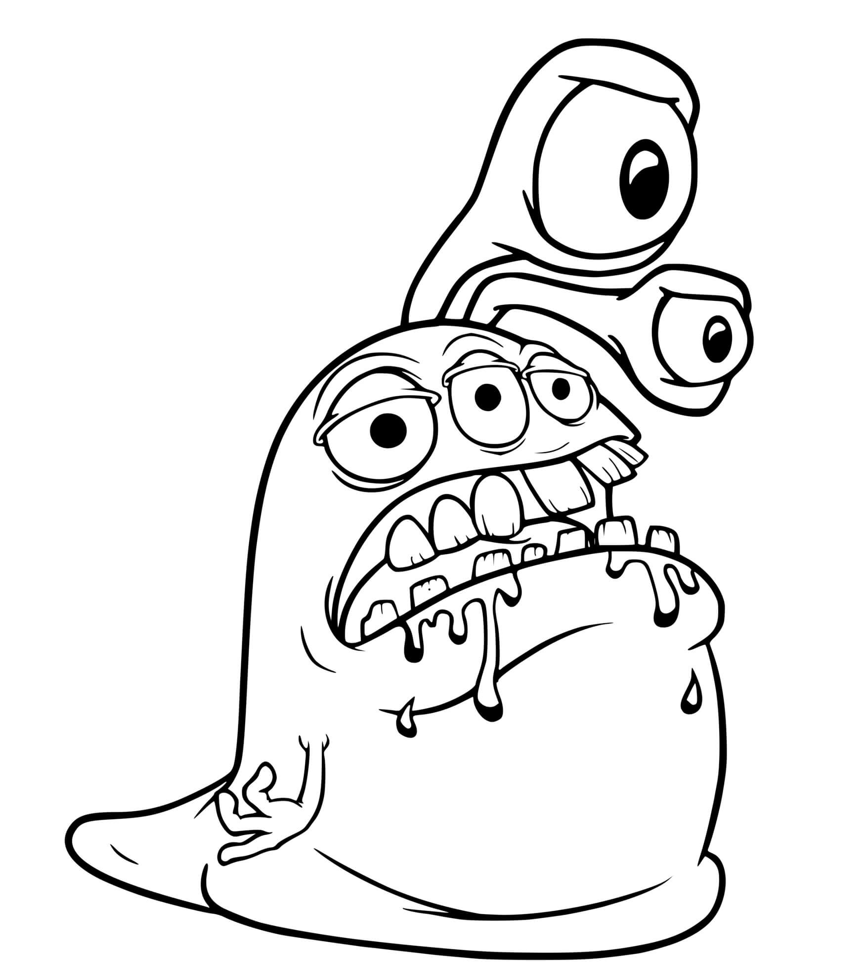 Coloriage Monstre Effrayant Qui Fait Peur - Monstre à imprimer