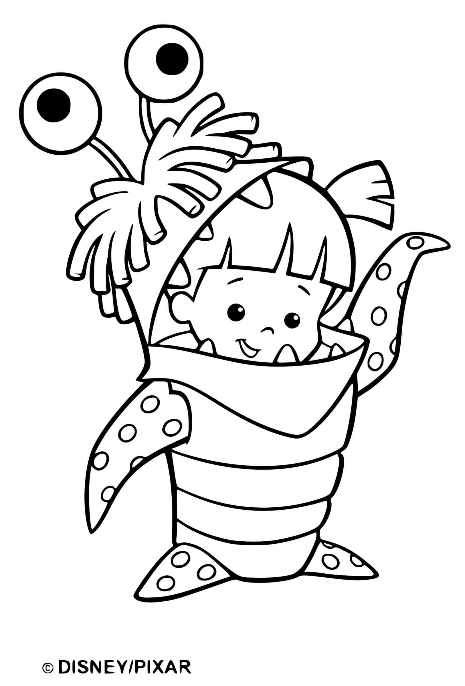 Coloriage Monstre Et Cie Facile Petite Fille Déguisée - Monstres et Cie à imprimer