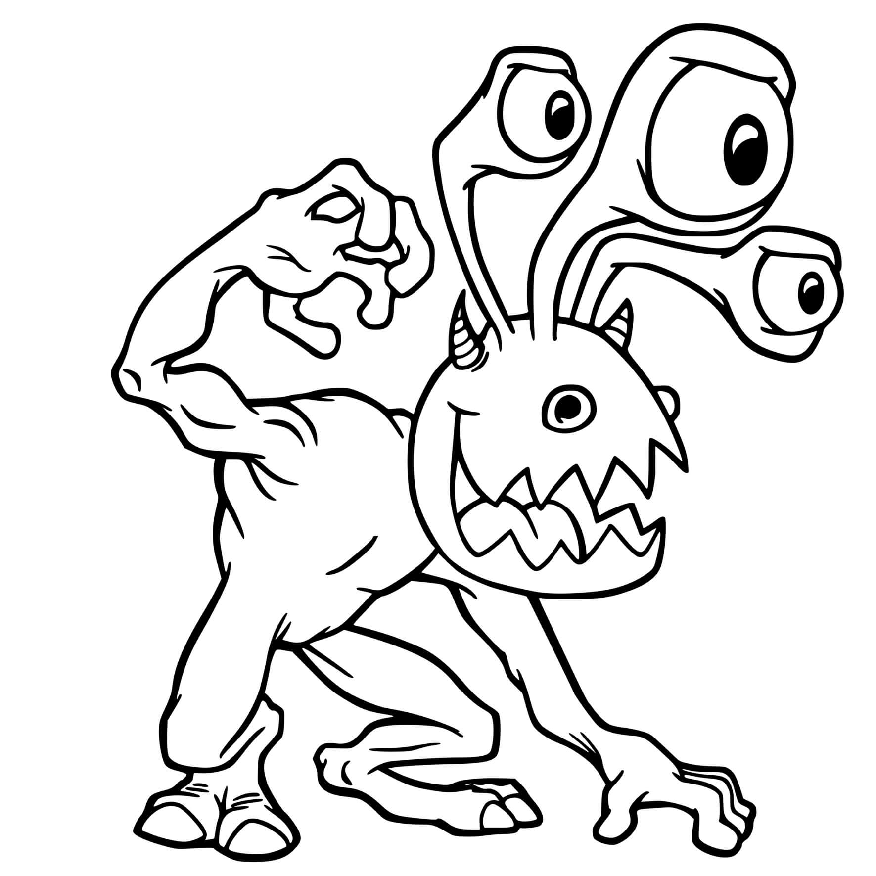 Coloriage Monstre Halloween - Monstre à imprimer