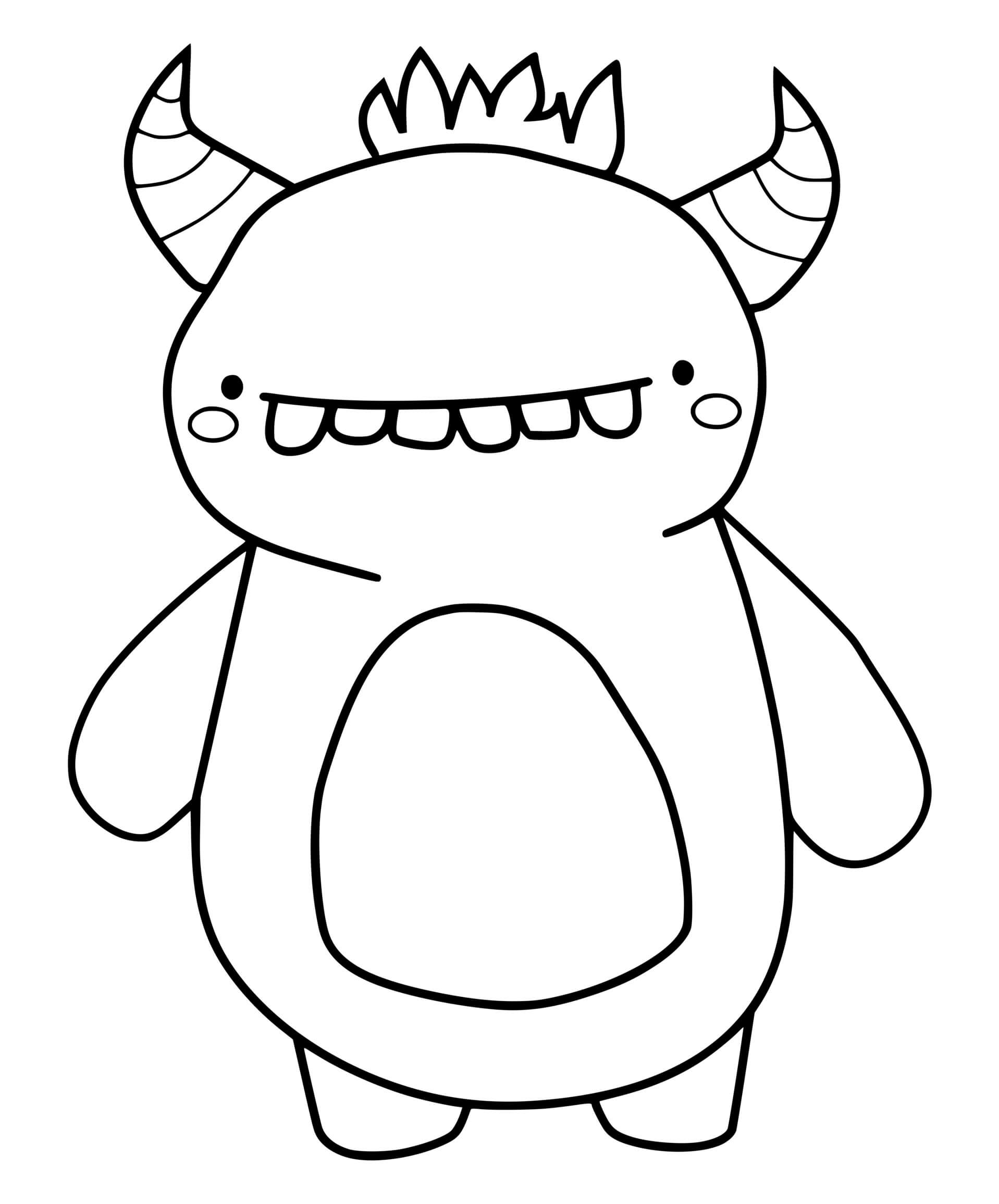 Coloriage Monstre Mignon - Monstre à imprimer