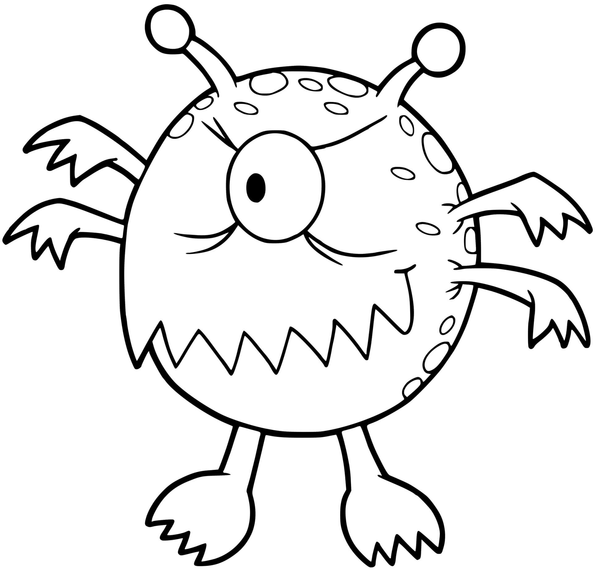 Coloriage Monstre Poisson - Monstre à imprimer